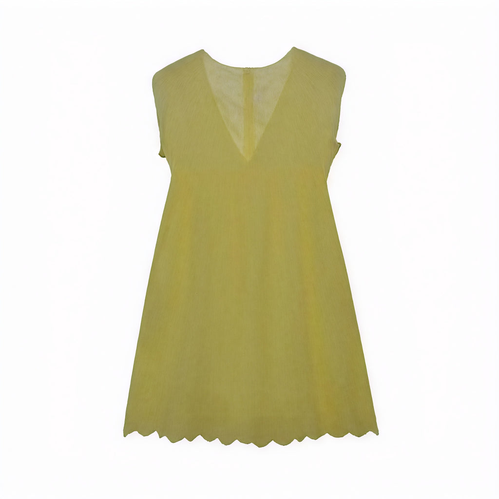 Abito Estivo Traforato Scollo a V Orlo Smerlato Senza Maniche Elegante Traspirante-81587-53ab727e-d8cd-408d-8408-9f0614c4537d