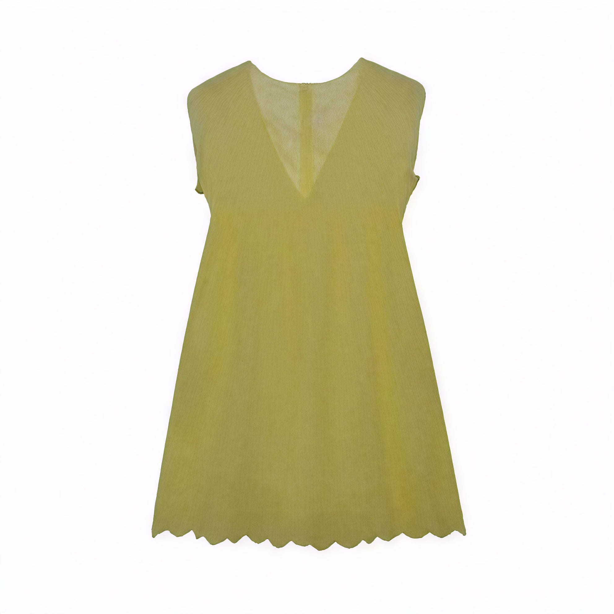 Abito Estivo Traforato Scollo a V Orlo Smerlato Senza Maniche Elegante Traspirante-81587-53ab727e-d8cd-408d-8408-9f0614c4537d