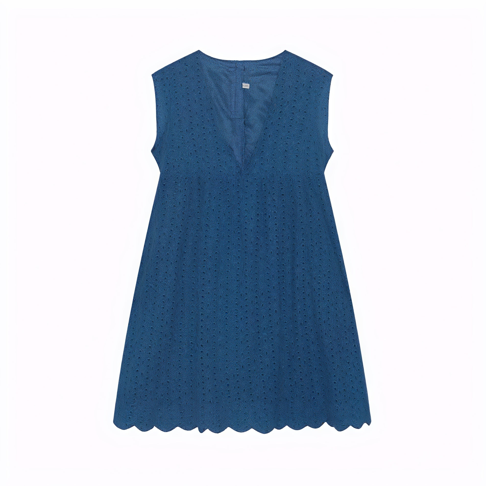 Abito Estivo Traforato Scollo a V Orlo Smerlato Senza Maniche Elegante Traspirante-81587-a0b9c8d6-b457-4319-9c53-3303db5ede7b