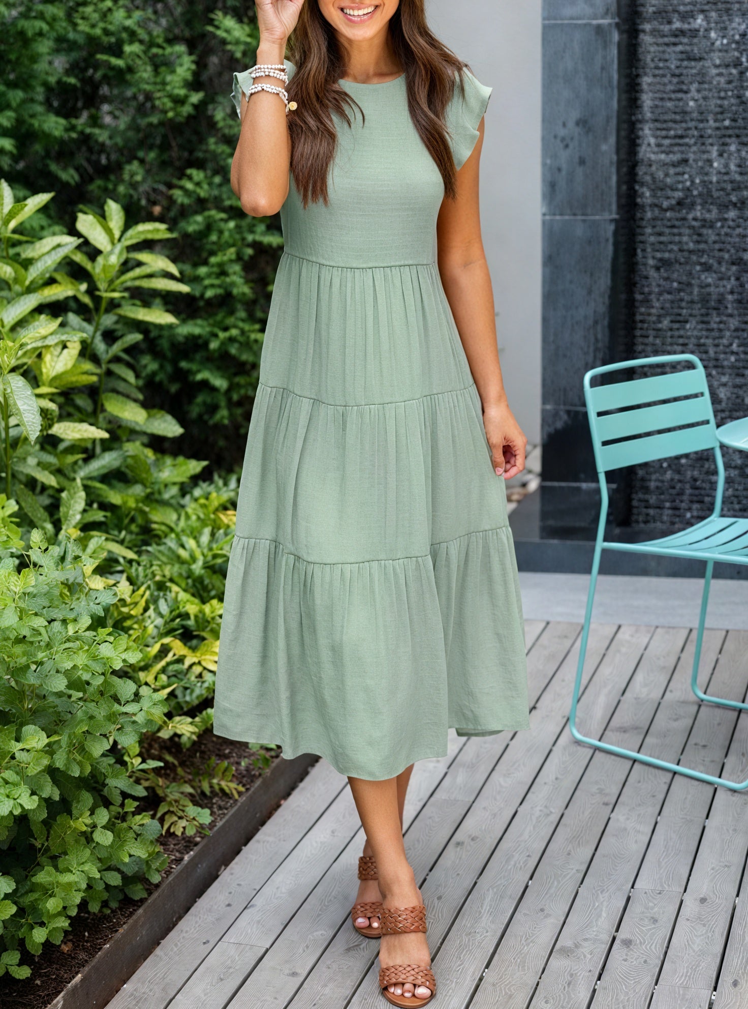 Abito Estivo Fluido Donna con Gonna a Balze, Maniche a Volant e Girocollo – Perfetto per Spiaggia e Brunch-81634-fa5a4ba8-d016-44bf-964d-cf580f55dacd