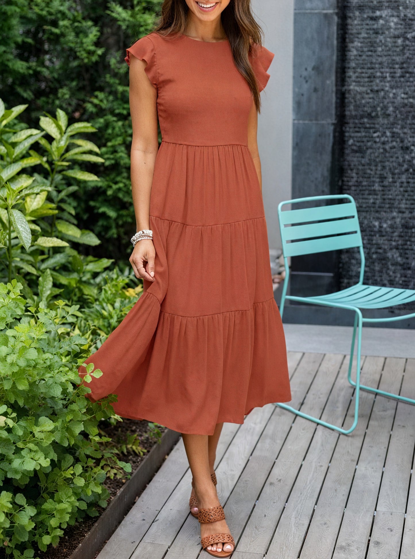 Abito Estivo Fluido Donna con Gonna a Balze, Maniche a Volant e Girocollo – Perfetto per Spiaggia e Brunch-81634-8e03cd1e-71d2-46da-9a94-51f0a40e87a1
