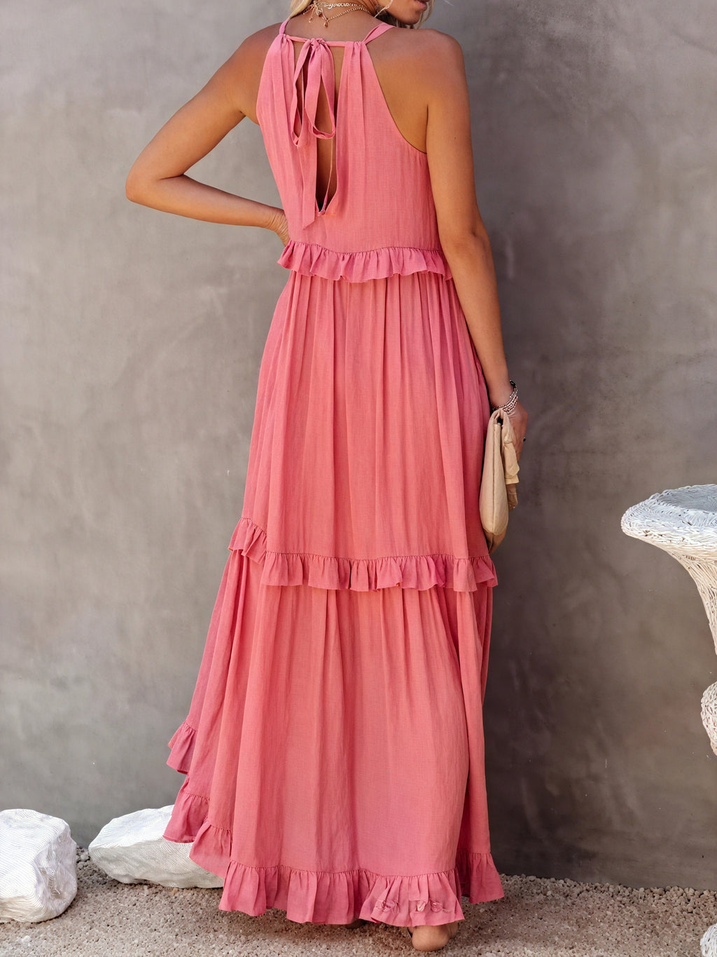 Abito Maxi Fluido Donna con Scollo All'Americana, Dettagli Volant, Design Leggero per Estate e Occasioni Casual-81649-e6174730-1010-4688-b362-e0eb34b0613a
