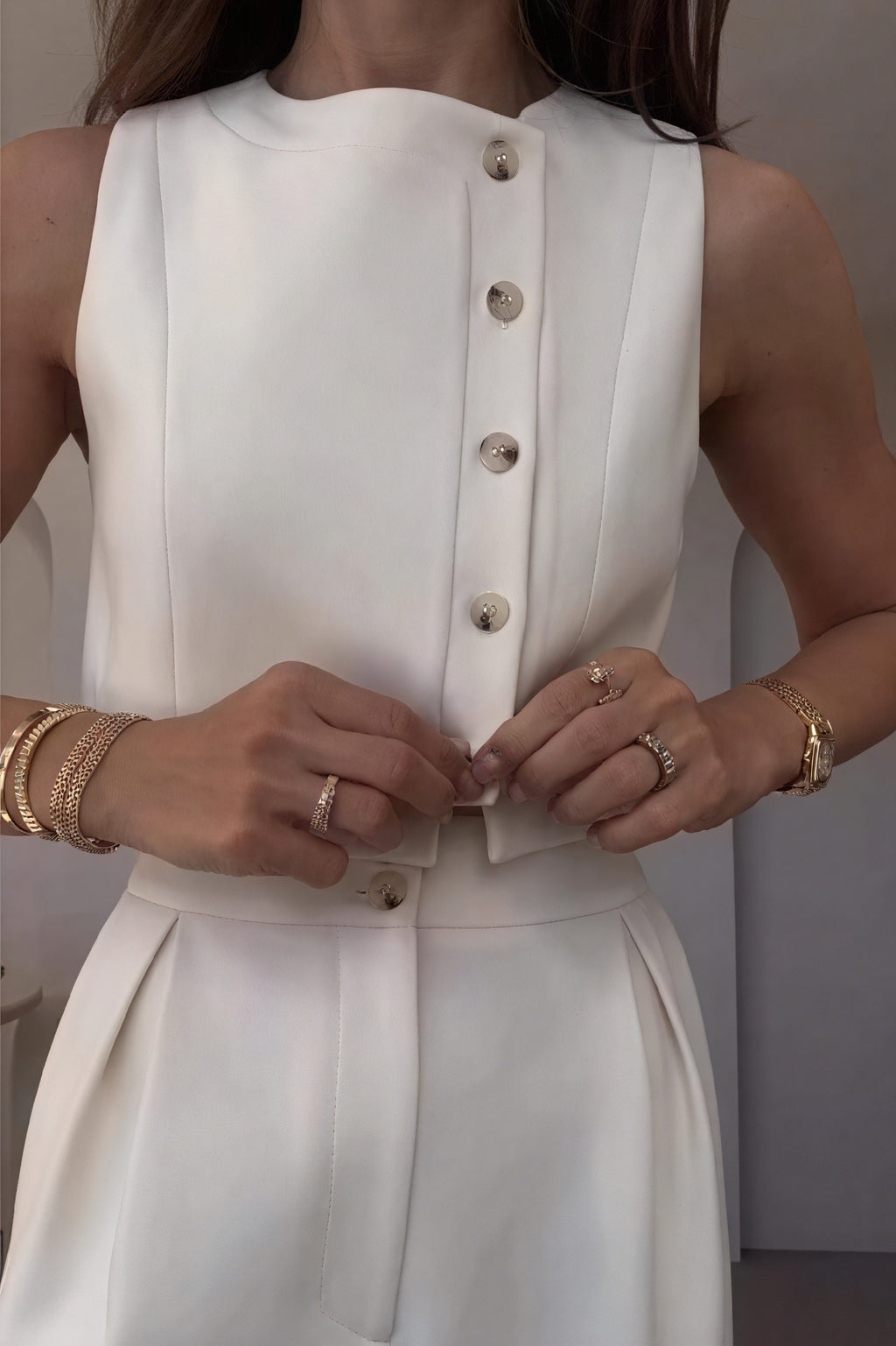 Completo Tailleur Crop con Pantaloni Ampi