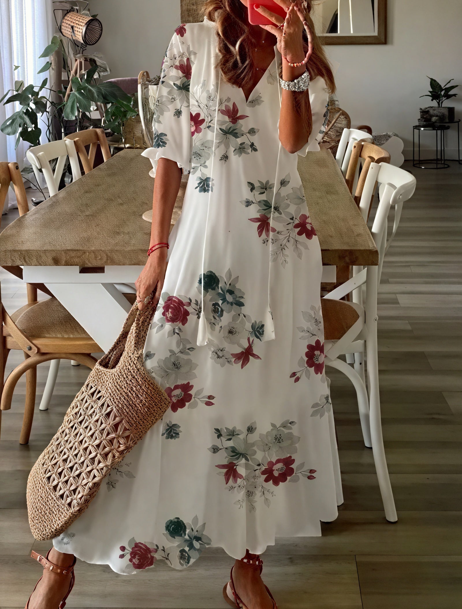 Abito Midi Fantasia: Stile Bohémien Raffinato