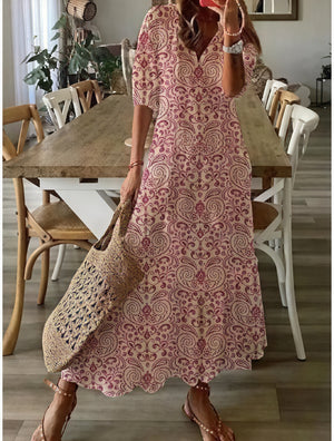 Abito Midi Fantasia: Stile Bohémien Raffinato