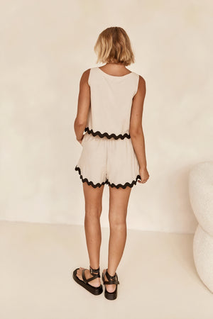 Set Top & Shorts Scalloped Trim