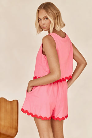 Set Top & Shorts Scalloped Trim