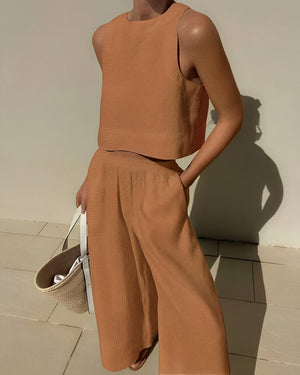 Completo Top Corto e Pantaloni Ampi