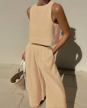 Completo Top Corto e Pantaloni Ampi