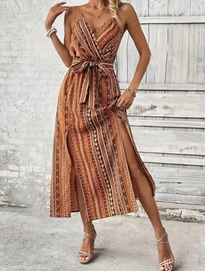 Abito Maxi con Cintura Nodo