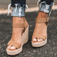 Sandali Zeppa Espadrillas – Cinturino Caviglia