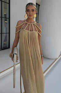 Abito Halter con Dettagli Intrecciati, Silhouette Fluida