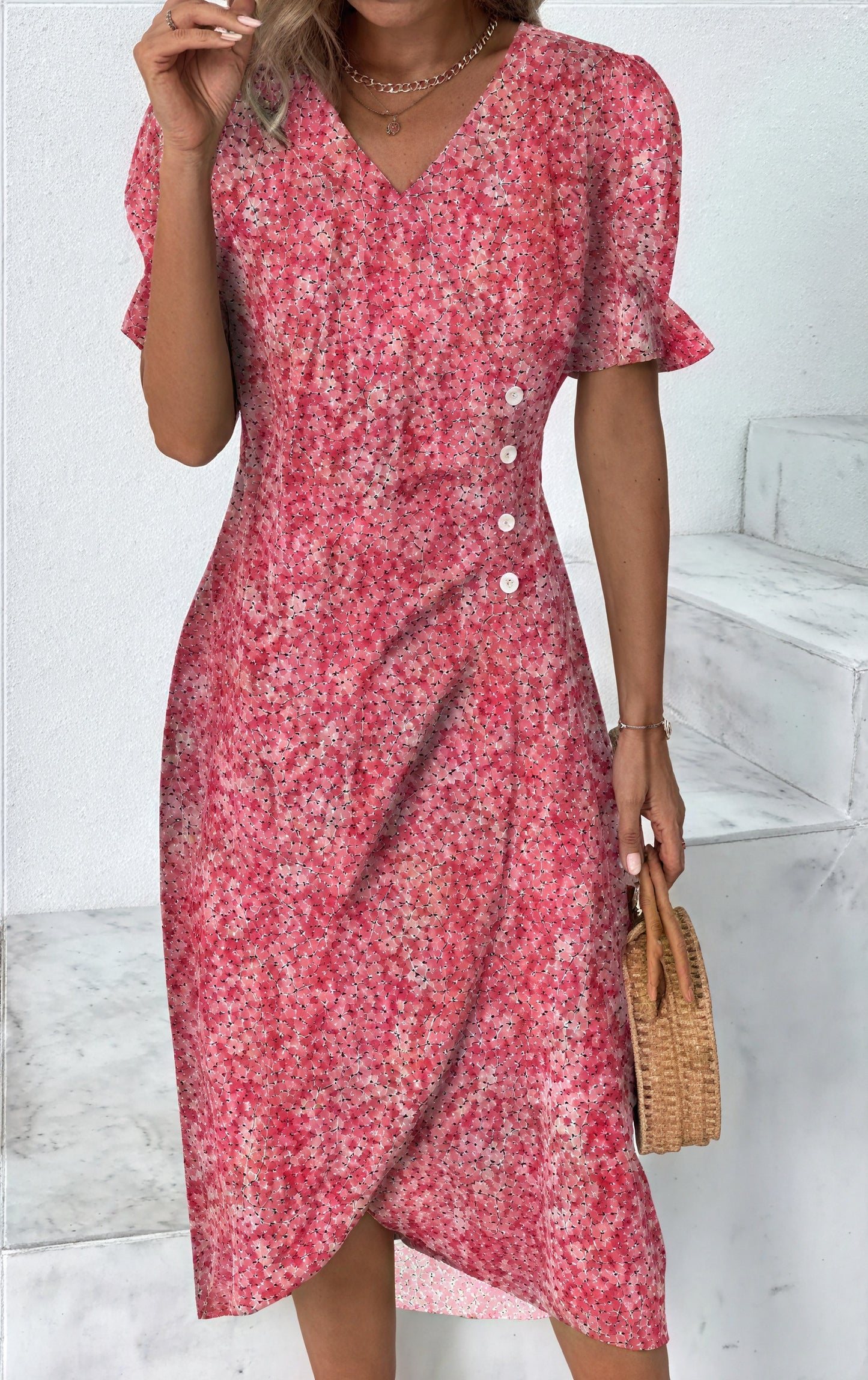 Abito Midi Floreale Stile Bohemien