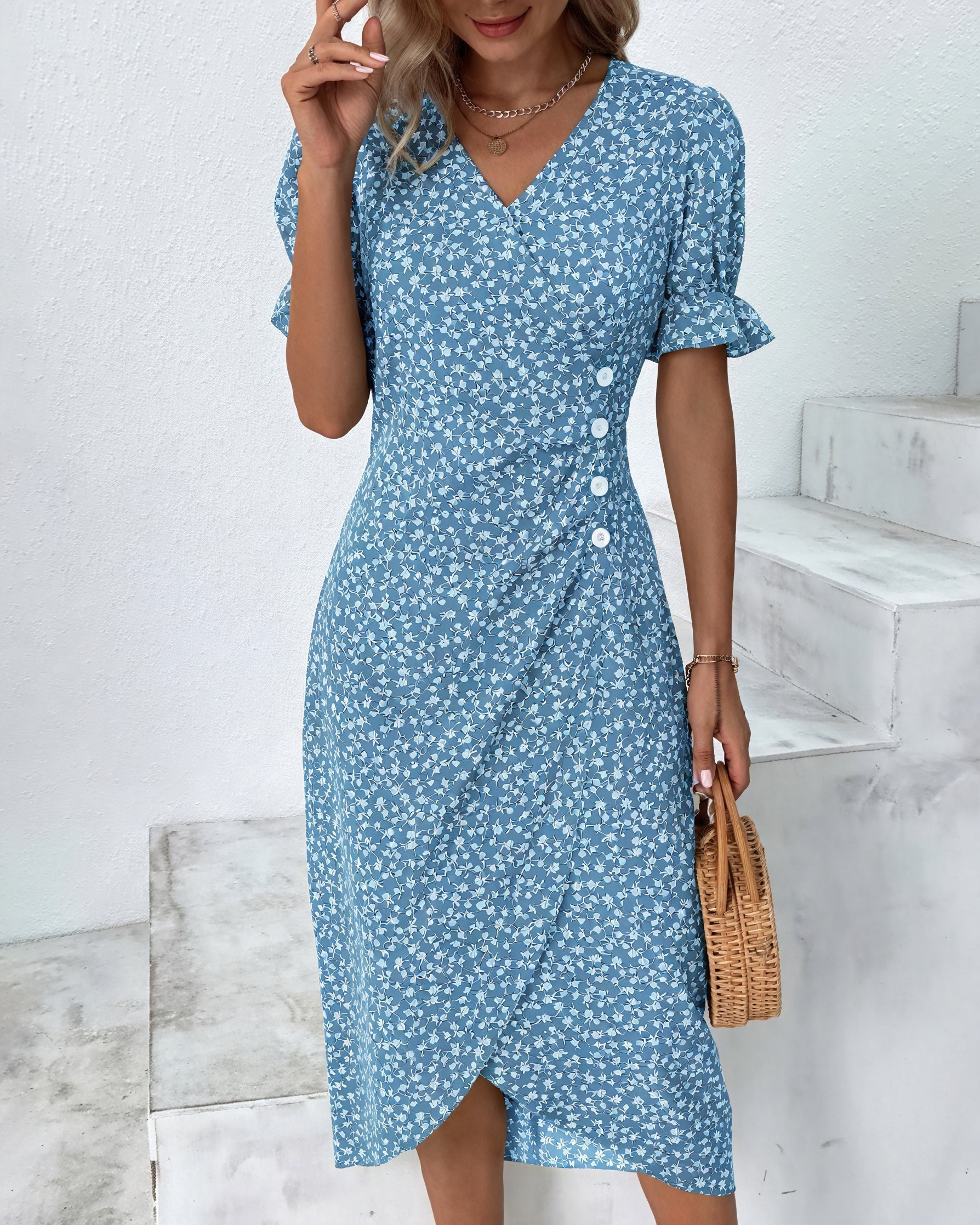 Abito Midi Floreale Stile Bohemien
