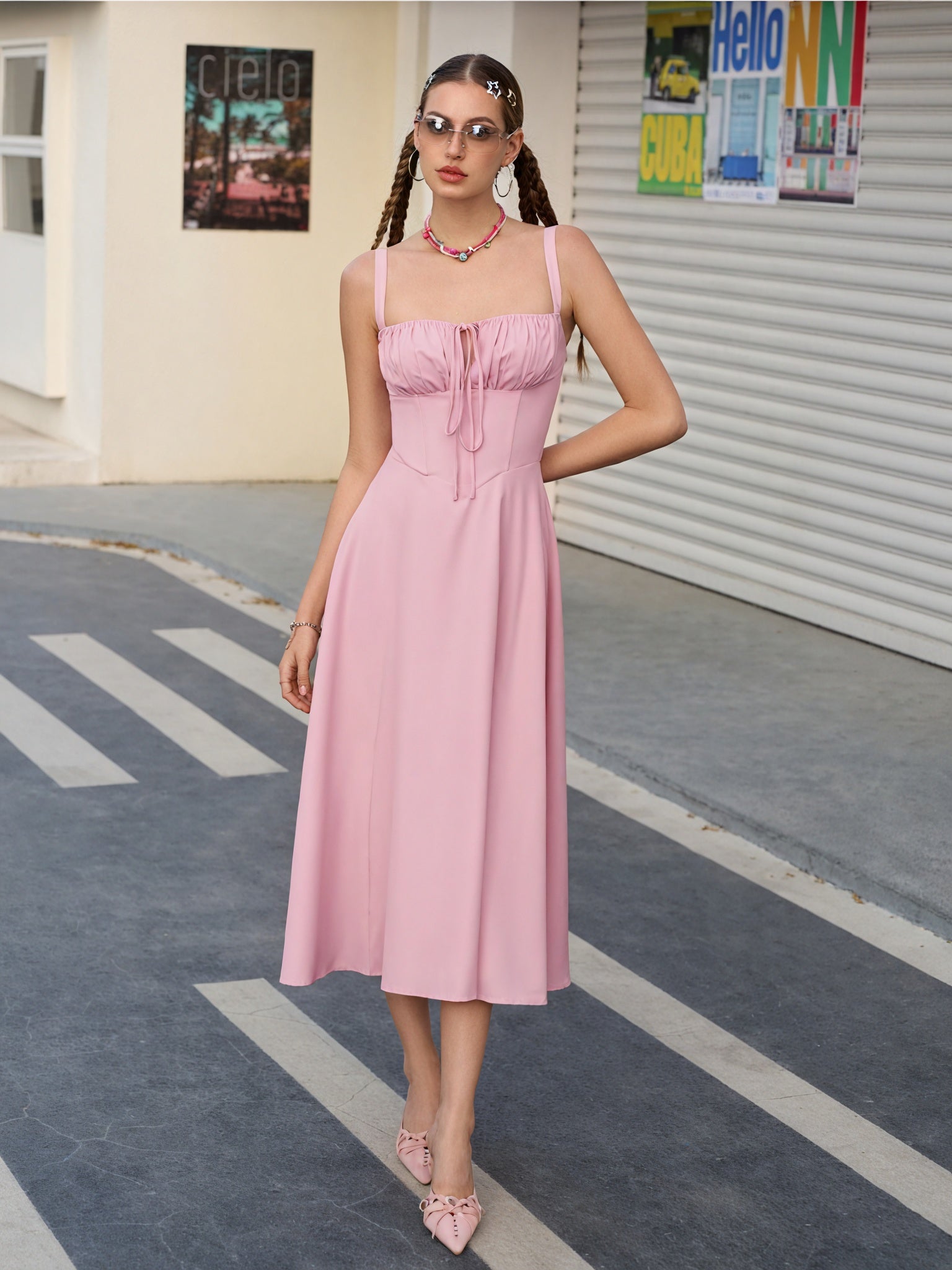 Chic Split Thigh Cami Dress