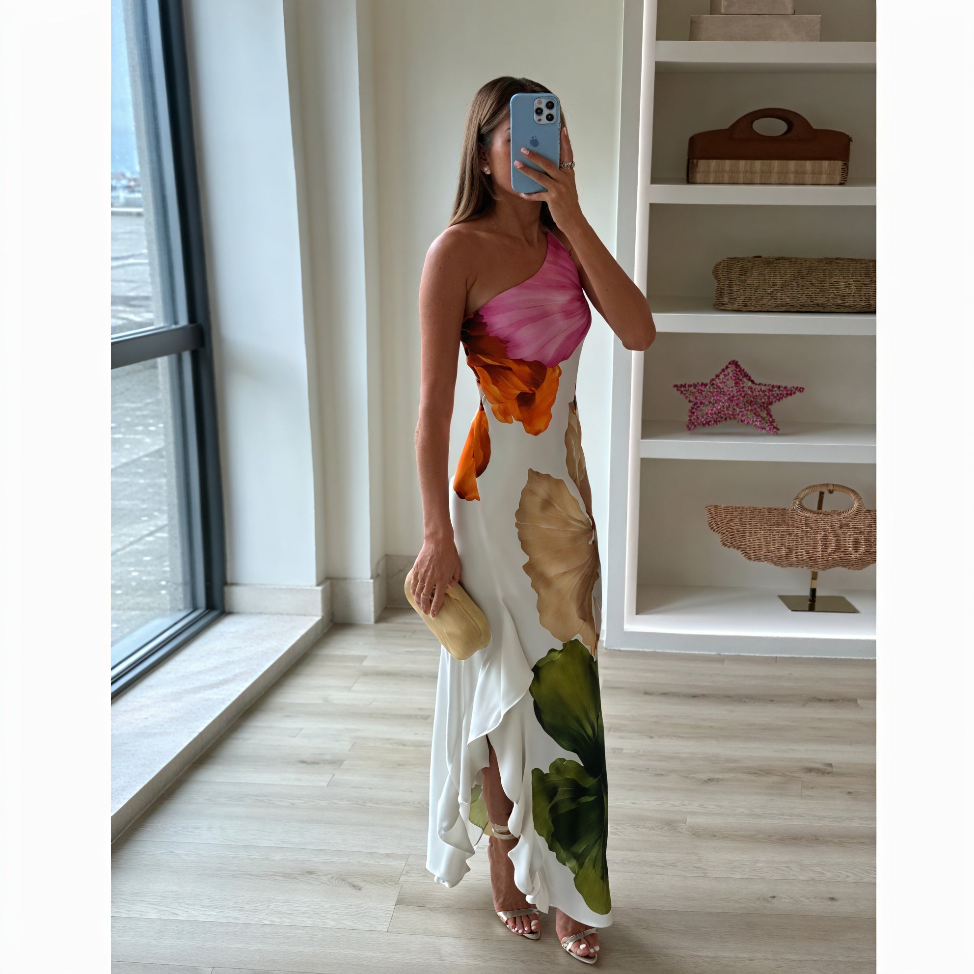 Abito Maxi Donna Stampa Fantasia Monospalla Scollo Halter Senza Maniche Elegante-83229-c56dcf30-7b45-4b00-acbb-e87ea533f400