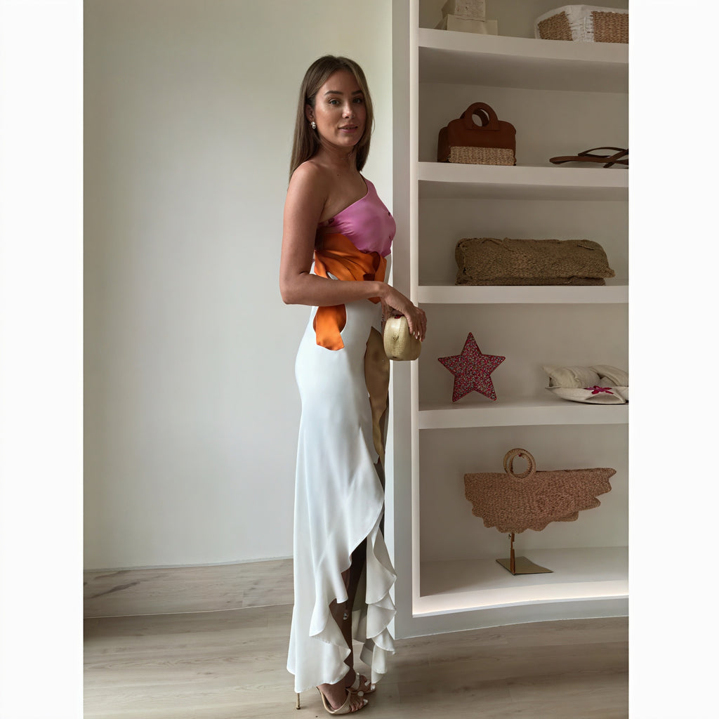 Abito Maxi Donna Stampa Fantasia Monospalla Scollo Halter Senza Maniche Elegante-83229-23d446ba-cb9b-455c-94d7-2f03a4cd37c5