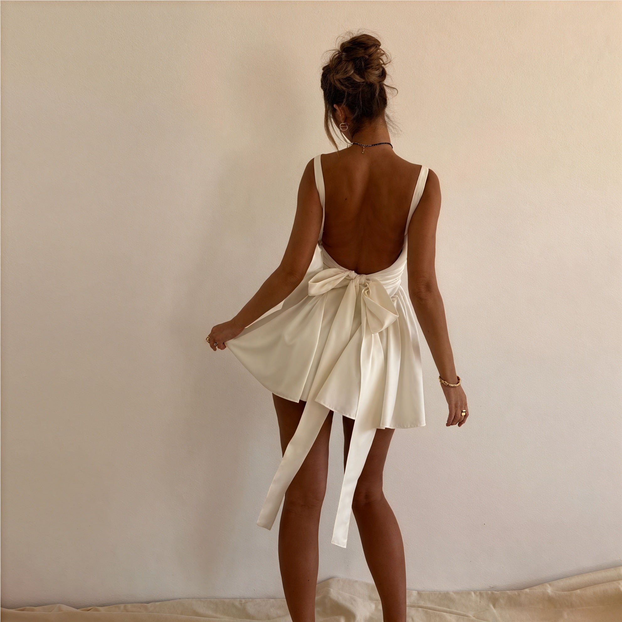 Abito Donna A-line Bianco – Scollo Quadrato Senza Maniche-83234-95072f26-7af5-4c51-a2c0-50753b0f117d
