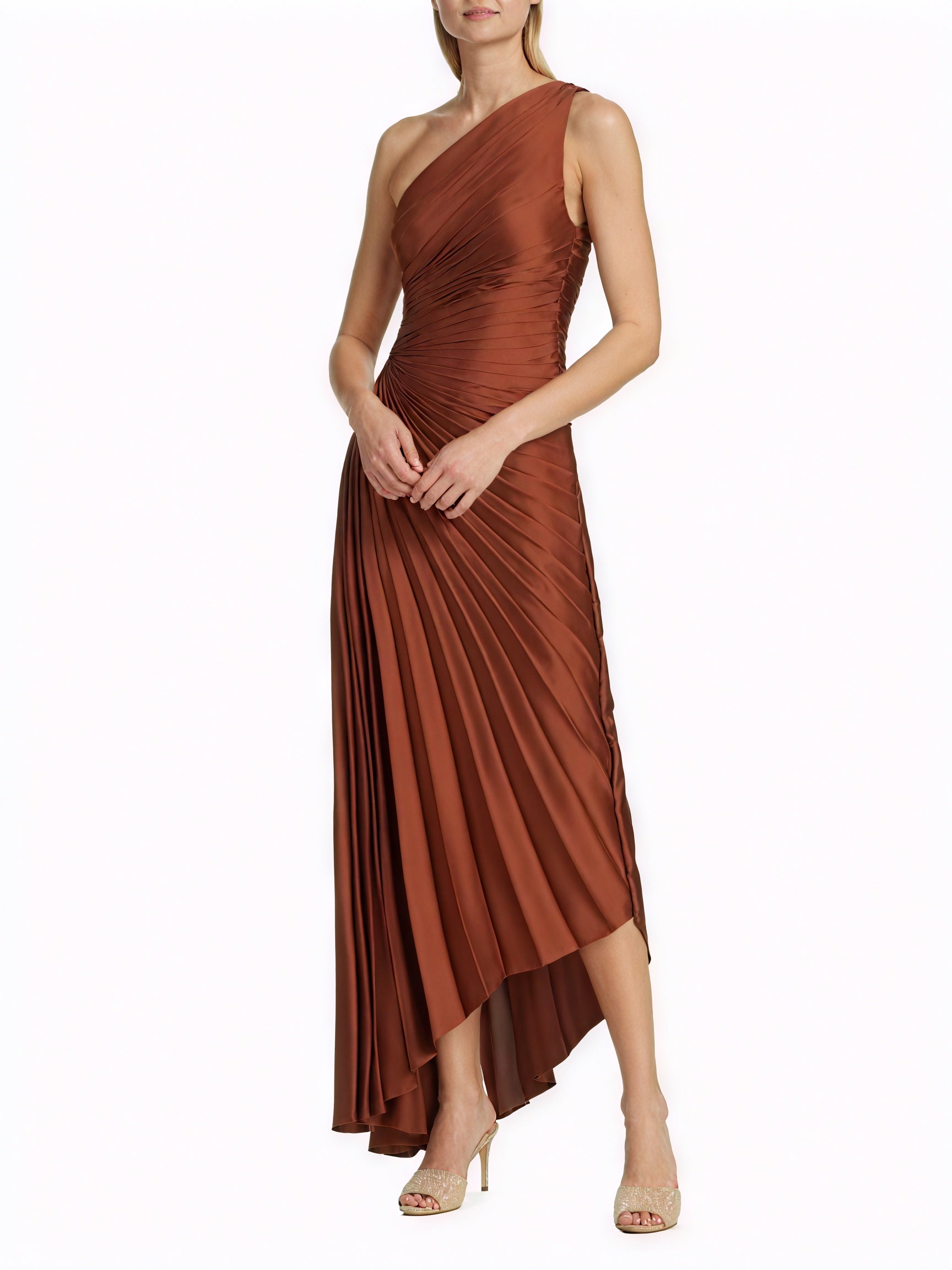Abito Monospalla Plissettato Donna – Orlo Asimmetrico, Elegante-83236-89a6f483-683d-4125-bfef-14561b9c6c7b