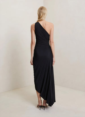Abito Monospalla Plissettato Donna – Orlo Asimmetrico, Elegante-83236-9623e261-924c-416f-9ff4-4aa2dcde91a6
