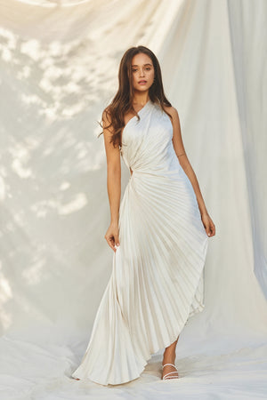 Abito Monospalla Plissettato Donna – Orlo Asimmetrico, Elegante-83236-b619e92a-b572-405b-a18a-52ef16088bfd