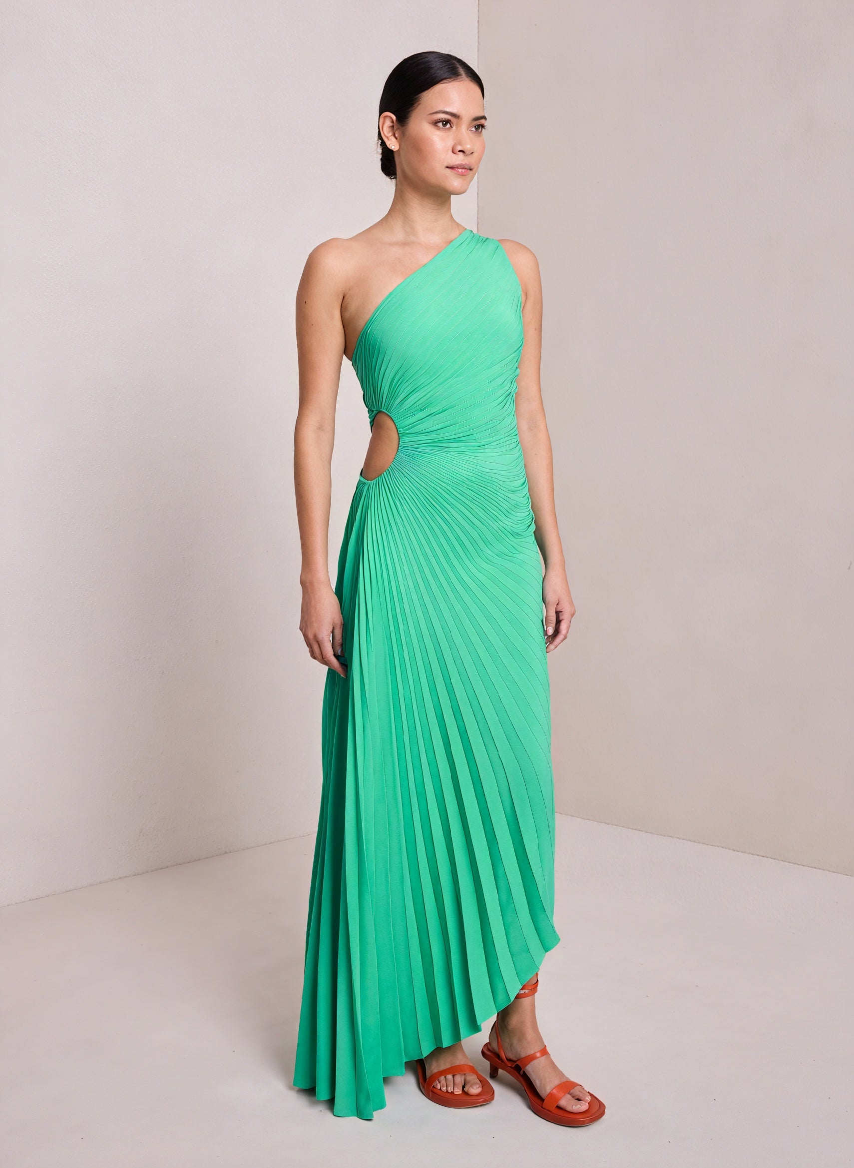 Abito Monospalla Plissettato Donna – Orlo Asimmetrico, Elegante-83236-7b2101ea-9ee6-45e6-acd7-31d880f760c3