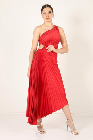 Abito Monospalla Plissettato Donna – Orlo Asimmetrico, Elegante-83236-5df5c906-d5d7-4b50-8621-900f8c072c53