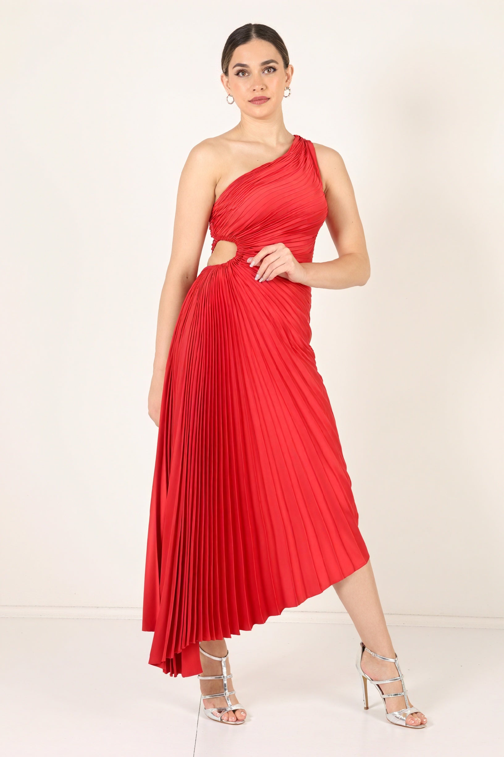 Abito Monospalla Plissettato Donna – Orlo Asimmetrico, Elegante-83236-5df5c906-d5d7-4b50-8621-900f8c072c53