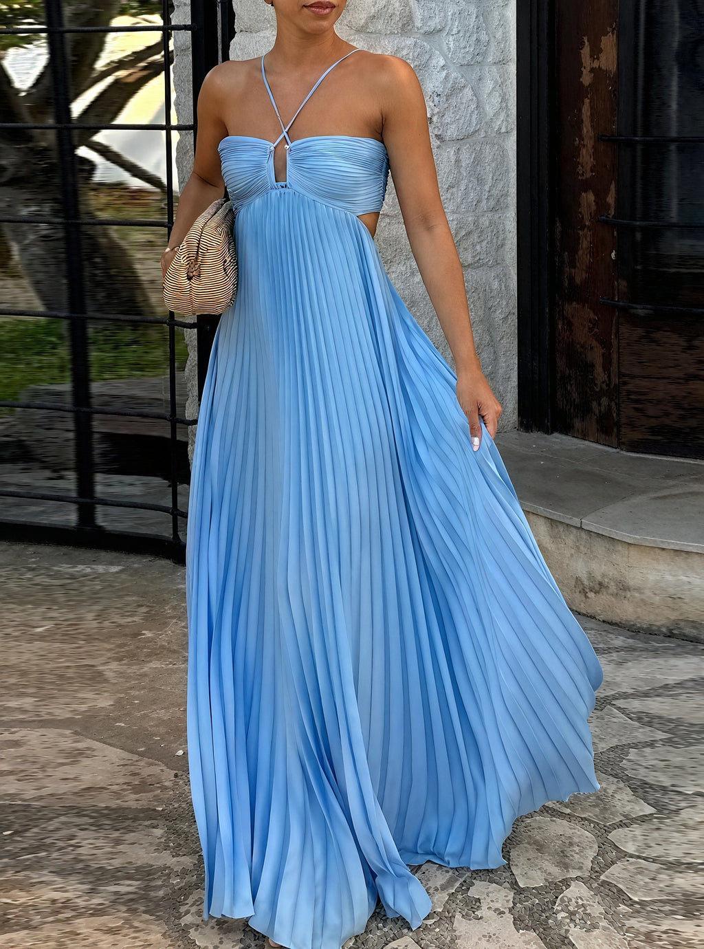 Irene | Elegant Pleated Maxi Dress for Any Occasion - Image 1
