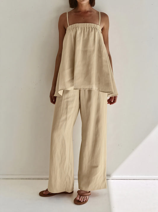 Dorio Moda Completo Due Pezzi Donna – Top Spalline Sottili, Pantaloni Larghi Relaxed Fit-83288-7cc123b1-b753-4b18-88a0-38bd86fcaf1c
