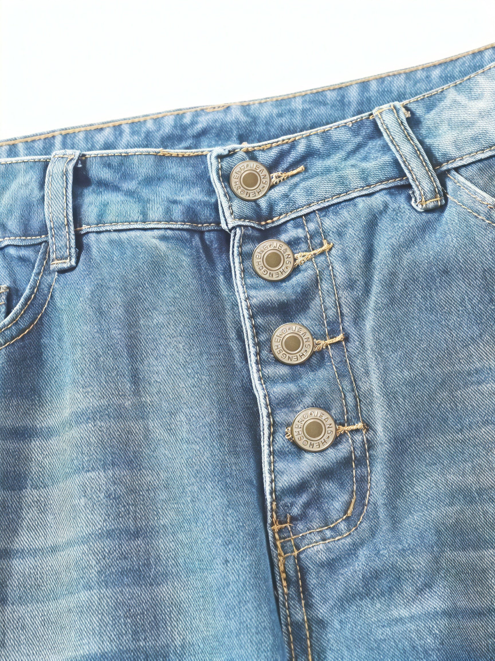 Jeans Donna Azzurro Chiaro Vestibilità Larga Orlo Risvoltato Chiusura Bottoni-83359-0a2cbd67-8001-4f29-bb0f-8d7acf748bd6