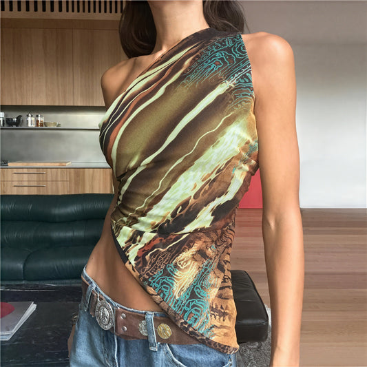 Abito Donna Monospalla Stampato Asimmetrico, Design Unico-83548-00e135f0-deb0-4a1f-8653-775ab4afc374