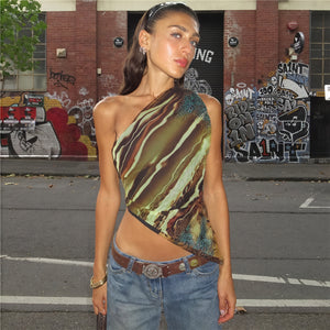 Abito Donna Monospalla Stampato Asimmetrico, Design Unico-83548-560860aa-00be-4405-89de-e6c3d0de5d09