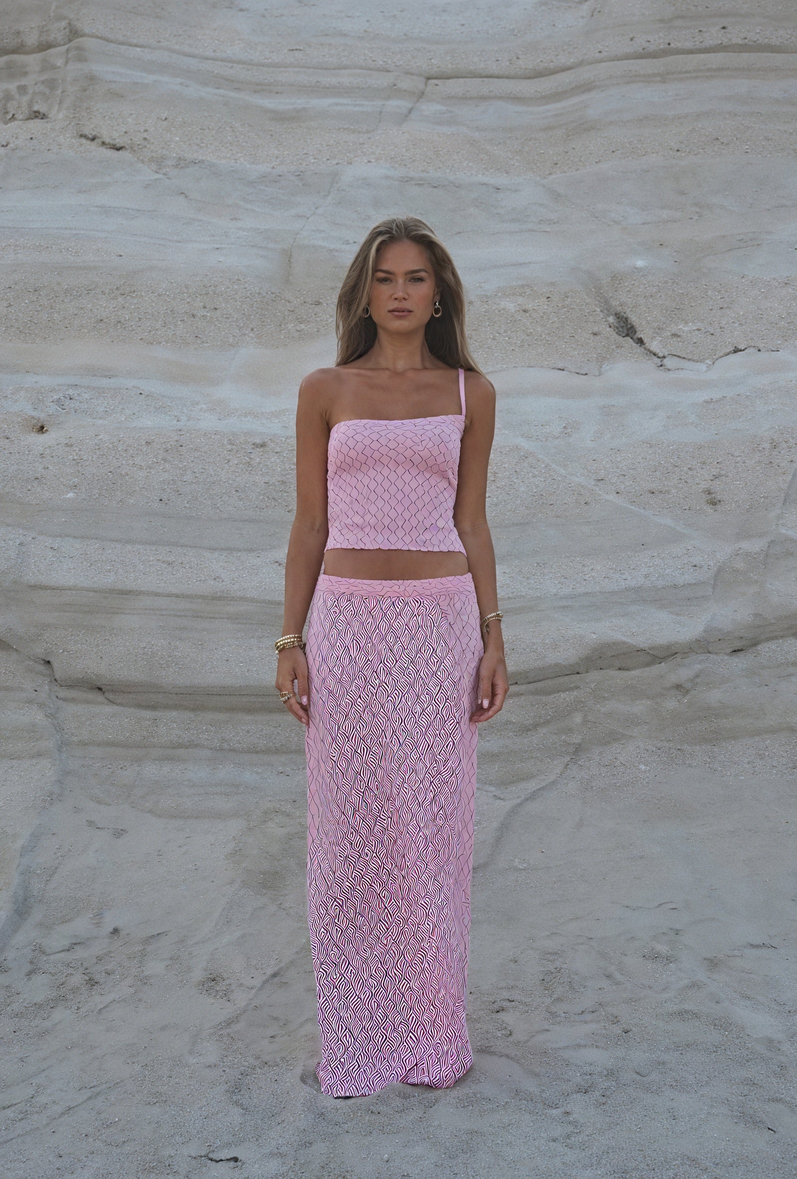 Completo Due Pezzi Donna – Top Senza Spalline Gonna Maxi Righe Rosa Bianche-83557-a41aaa35-27a8-45f6-b36c-a6630ee02adf