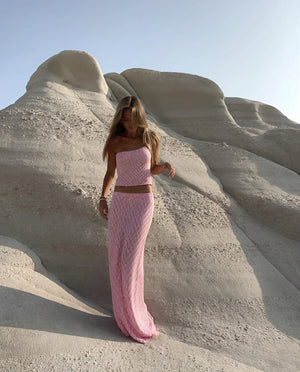 Completo Due Pezzi Donna – Top Senza Spalline Gonna Maxi Righe Rosa Bianche-83557-6701d4cd-f6c0-41b0-9071-c307e8a43e88