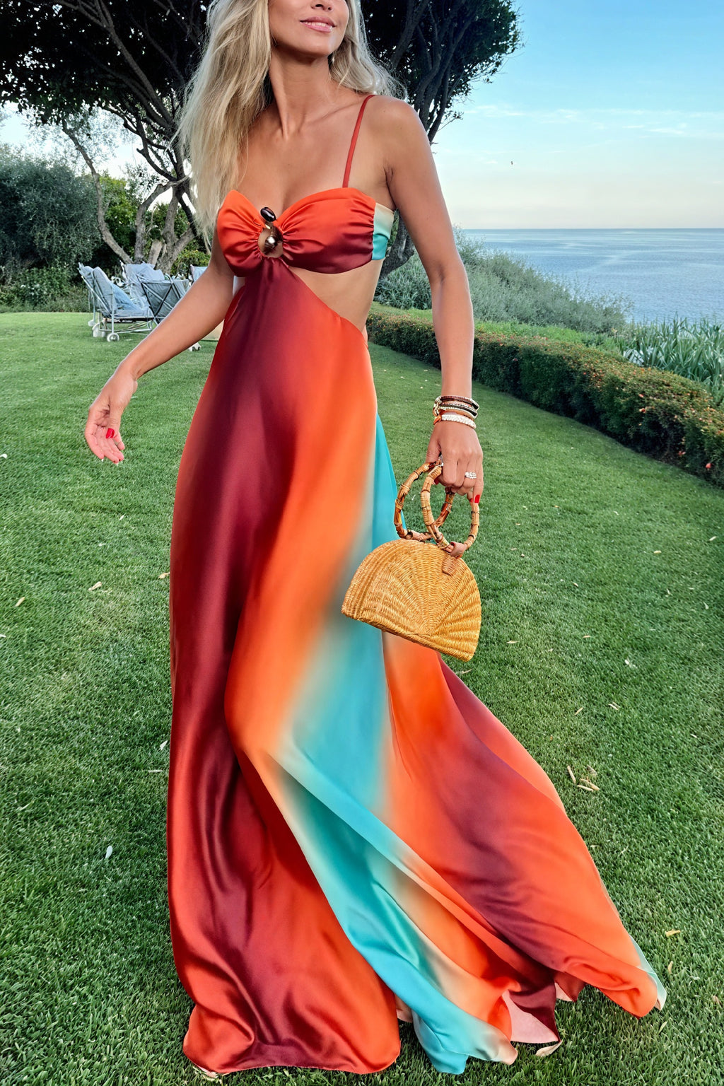 Abito Donna Raso Ombré – Dettaglio Cut-Out, Spalline Sottili-83593-091ad044-d068-4c8f-a822-05dfe422ac96