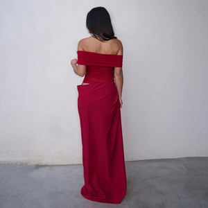 Abito Lungo Donna Spalle Scoperte – Dettaglio Cut-out Vita, Stile Elegante-83596-c8882d5d-98ce-494e-b2d9-6ad6aba5326f