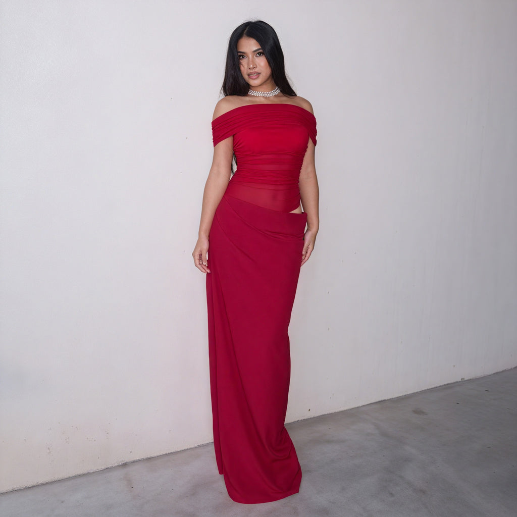 Abito Lungo Donna Spalle Scoperte – Dettaglio Cut-out Vita, Stile Elegante-83596-2ecf24a1-0e15-457c-a1f1-ff95a69d095e