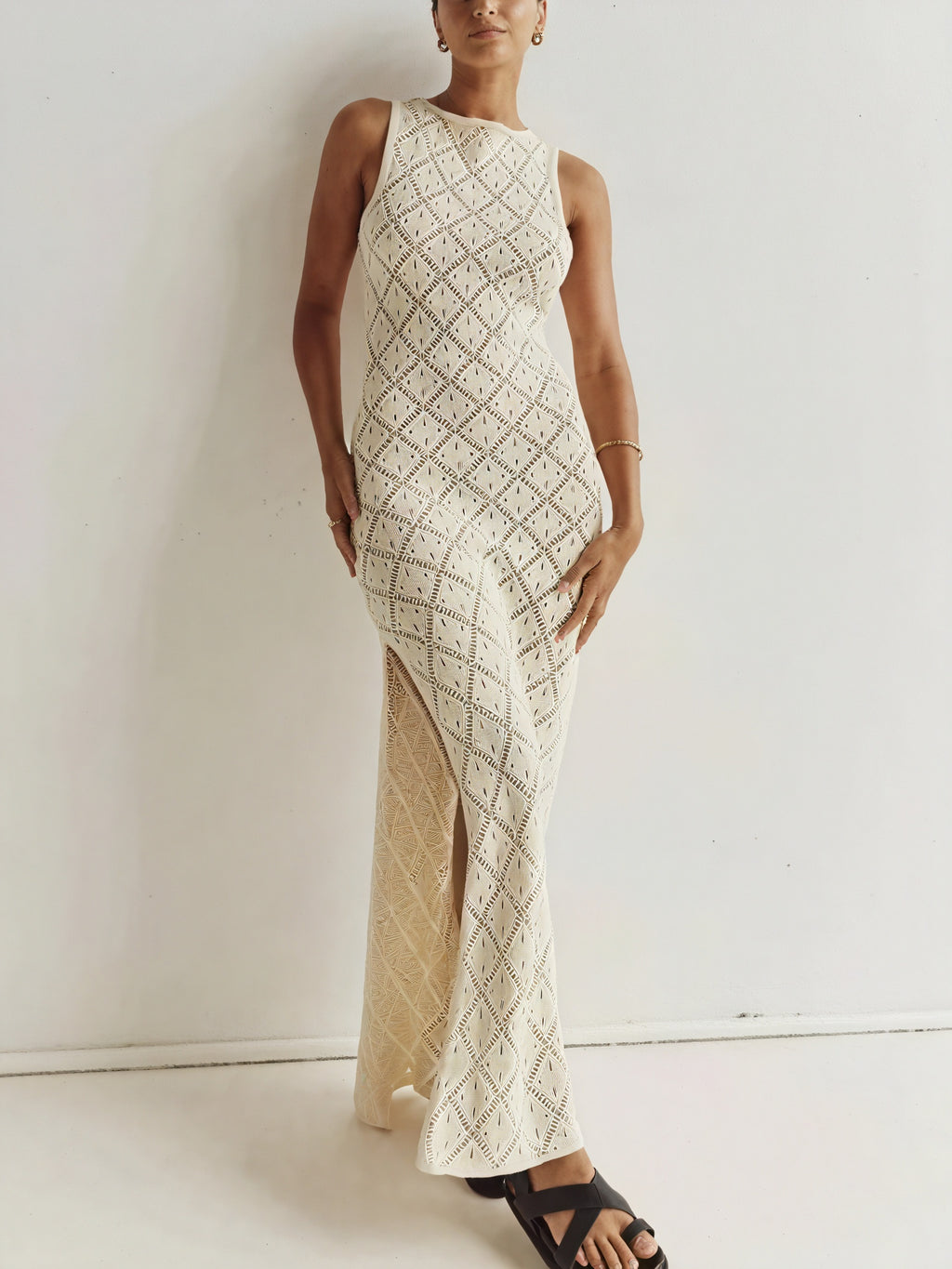 Abito Maxi Donna Senza Maniche – Lavorazione a Maglia Aperta, Stile Versatile-83712-d589210a-5e78-40b5-98f3-b1e641721359