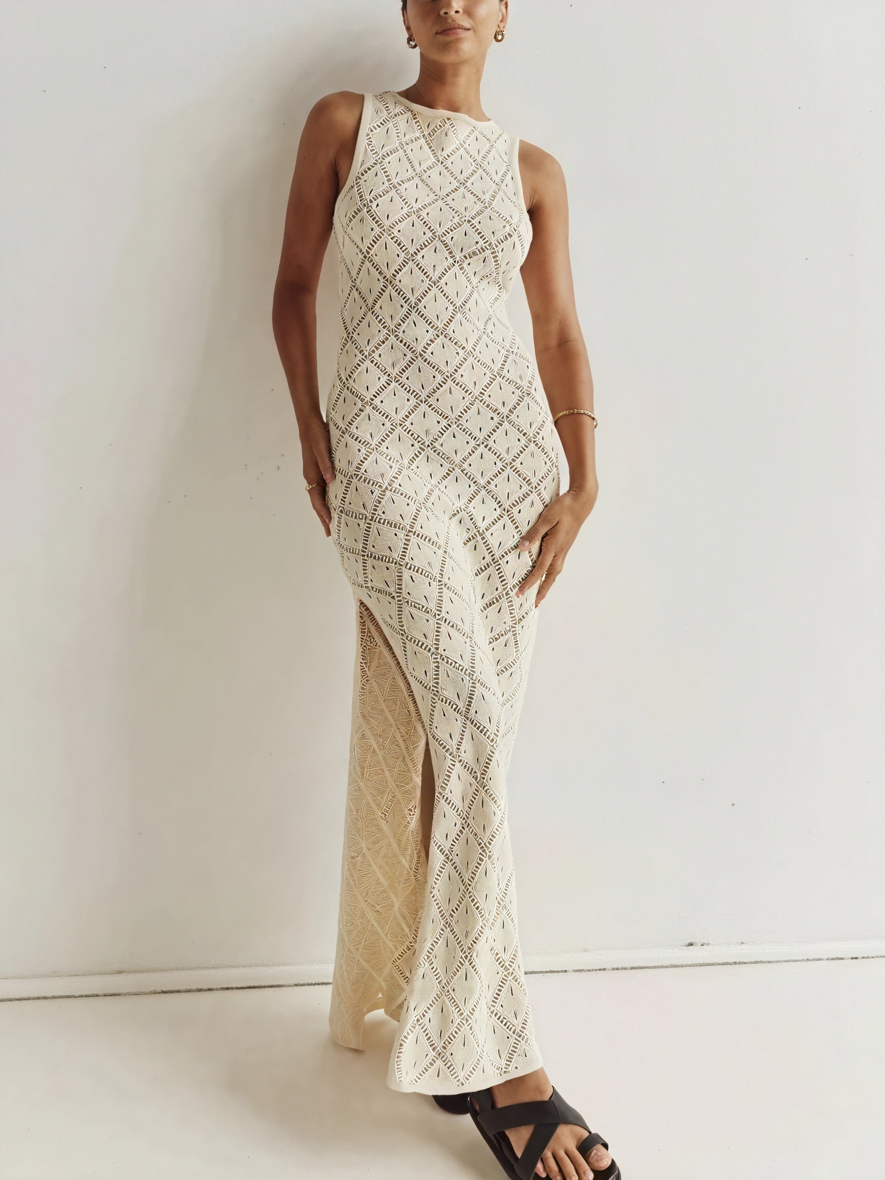 Abito Maxi Donna Senza Maniche – Lavorazione a Maglia Aperta, Stile Versatile-83712-d589210a-5e78-40b5-98f3-b1e641721359