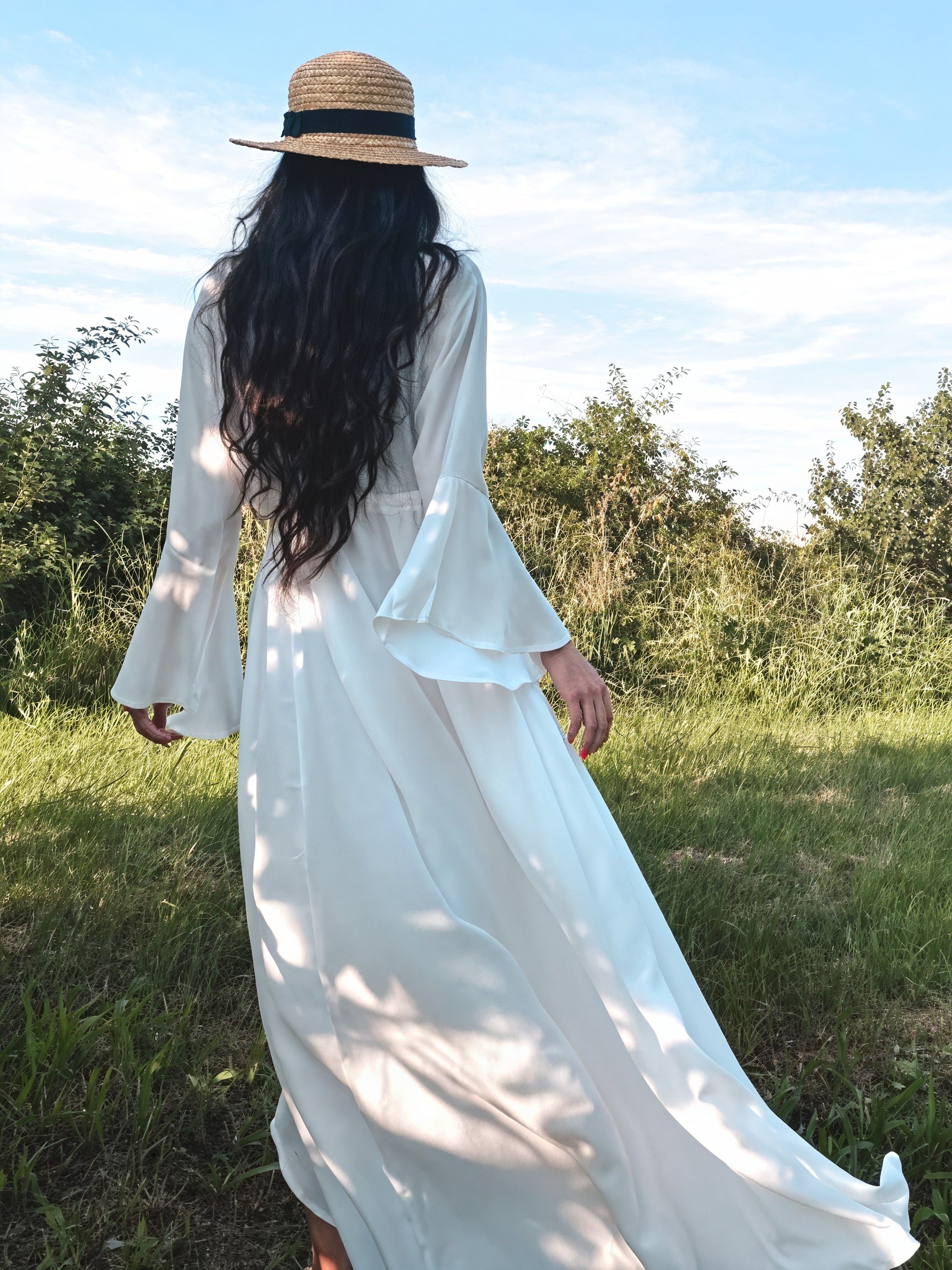 Abito Maxi da Donna – Scollo a V, Maniche Lunghe, Vita Annodata, Stile Fluido-83779-cbe3a0c3-375e-4de2-b457-664227bd5d2e