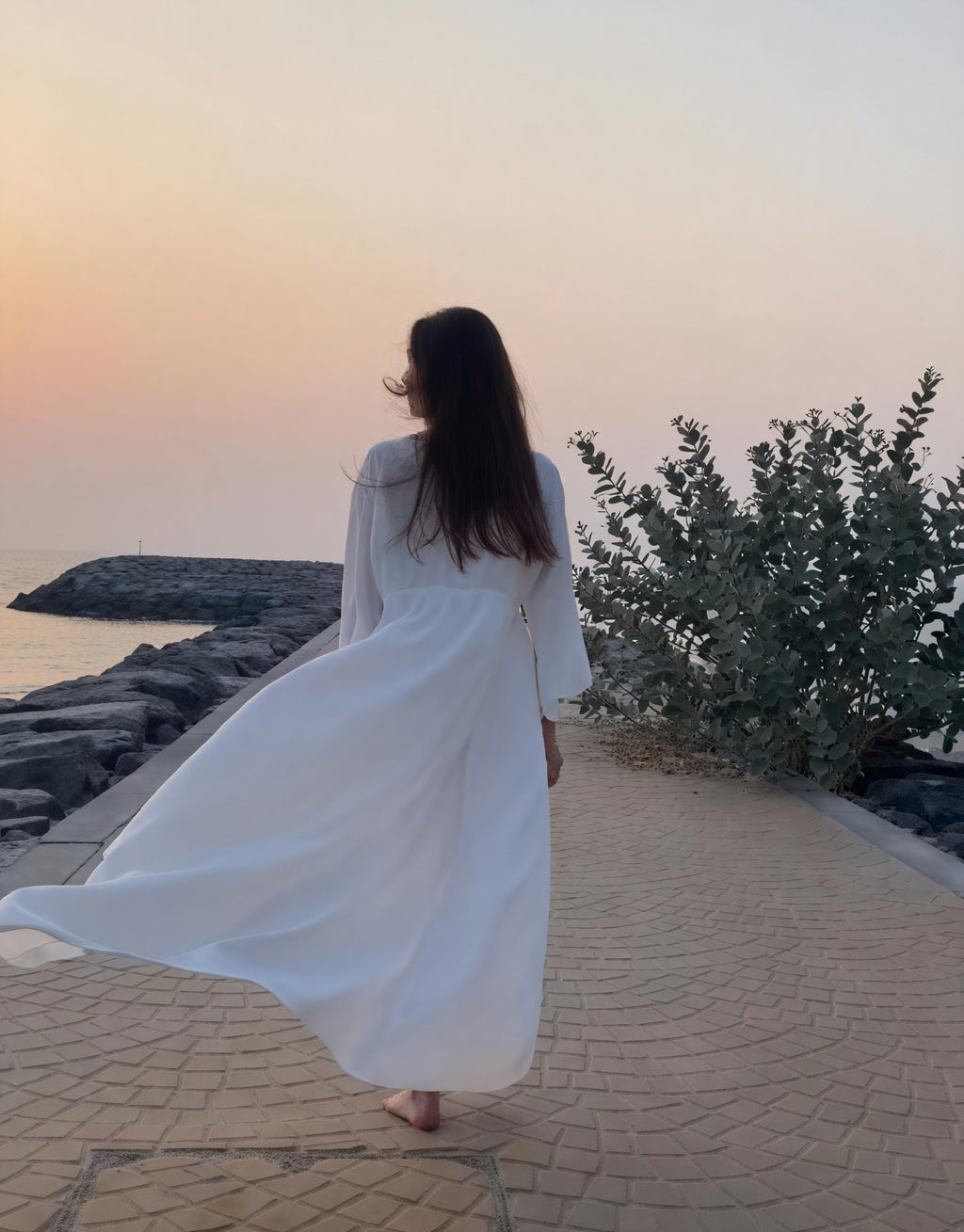 Abito Maxi da Donna – Scollo a V, Maniche Lunghe, Vita Annodata, Stile Fluido-83779-1f5dbc40-b3ea-406d-b698-106ea836417d