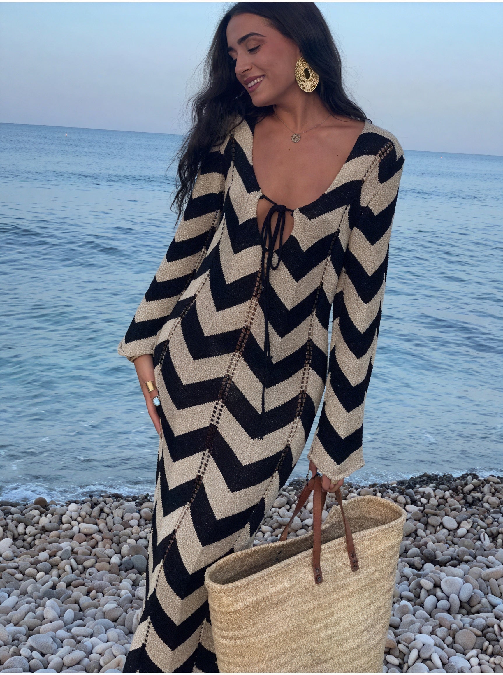 Abito Maglia Donna – Motivo Chevron, Maniche Lunghe-83785-8222111a-68bc-4c1d-8d37-22609a994afb