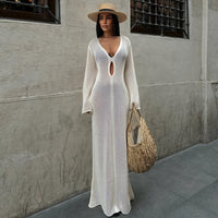Abito Lungo in Maglia Trasparente – Dettaglio Cutout