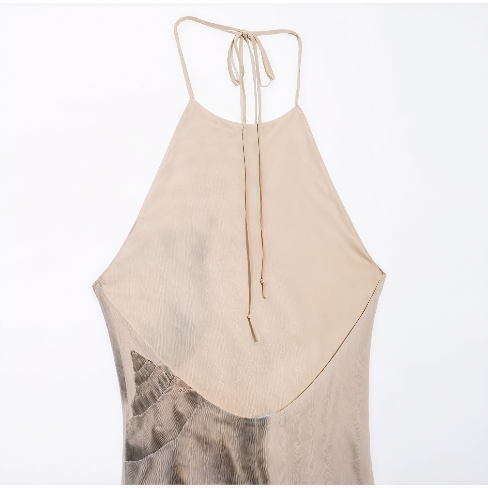 Abito Maxi Donna con Scollo Halter, Stampa Unica, Tessuto Testurizzato, Leggero-83816-17241f35-fda6-46ca-8bd4-d260b848ab7b