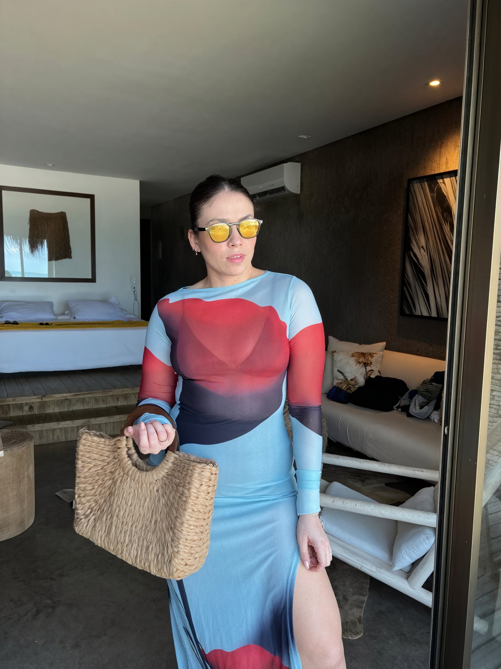 Abito Maxi Donna – Stampa Colorata Floreale, Maniche Lunghe, Lunghezza al Pavimento-83850-aa5ed527-3d09-45b9-874b-daf556f8b9a9