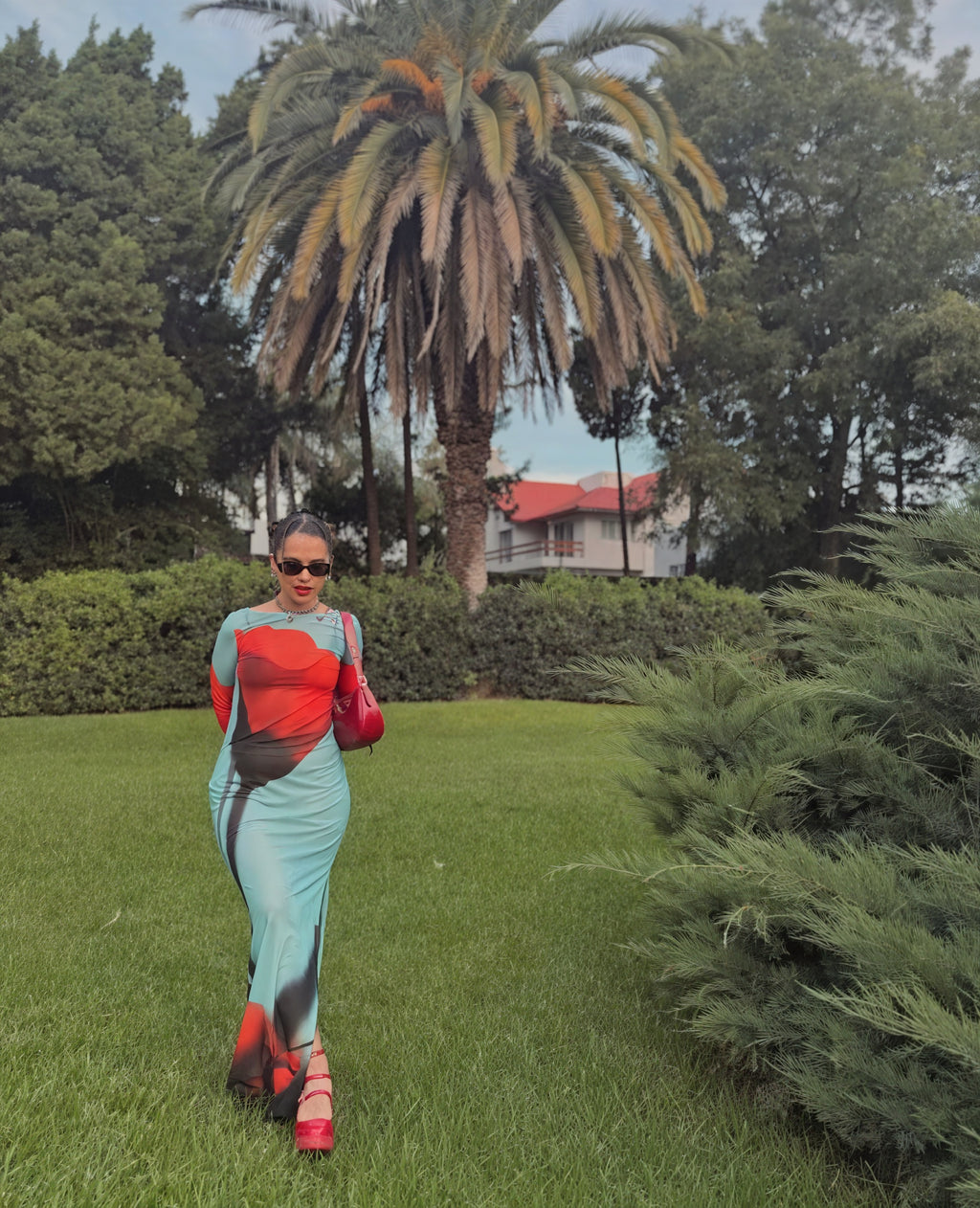 Abito Maxi Donna – Stampa Colorata Floreale, Maniche Lunghe, Lunghezza al Pavimento-83850-94a204c7-6c78-4ffe-b97c-a8c4d5c43043