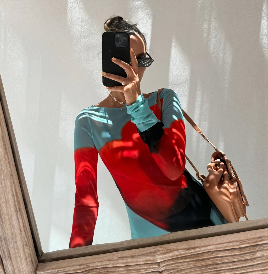 Abito Maxi Donna – Stampa Colorata Floreale, Maniche Lunghe, Lunghezza al Pavimento-83850-a871c07a-3bc7-4067-95cd-151af0491bf7