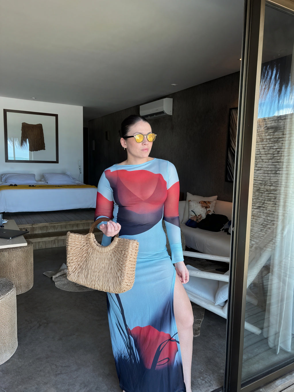 Abito Maxi Donna – Stampa Colorata Floreale, Maniche Lunghe, Lunghezza al Pavimento-83850-26f5da52-ca07-42e7-b9c1-3cf16d71b280