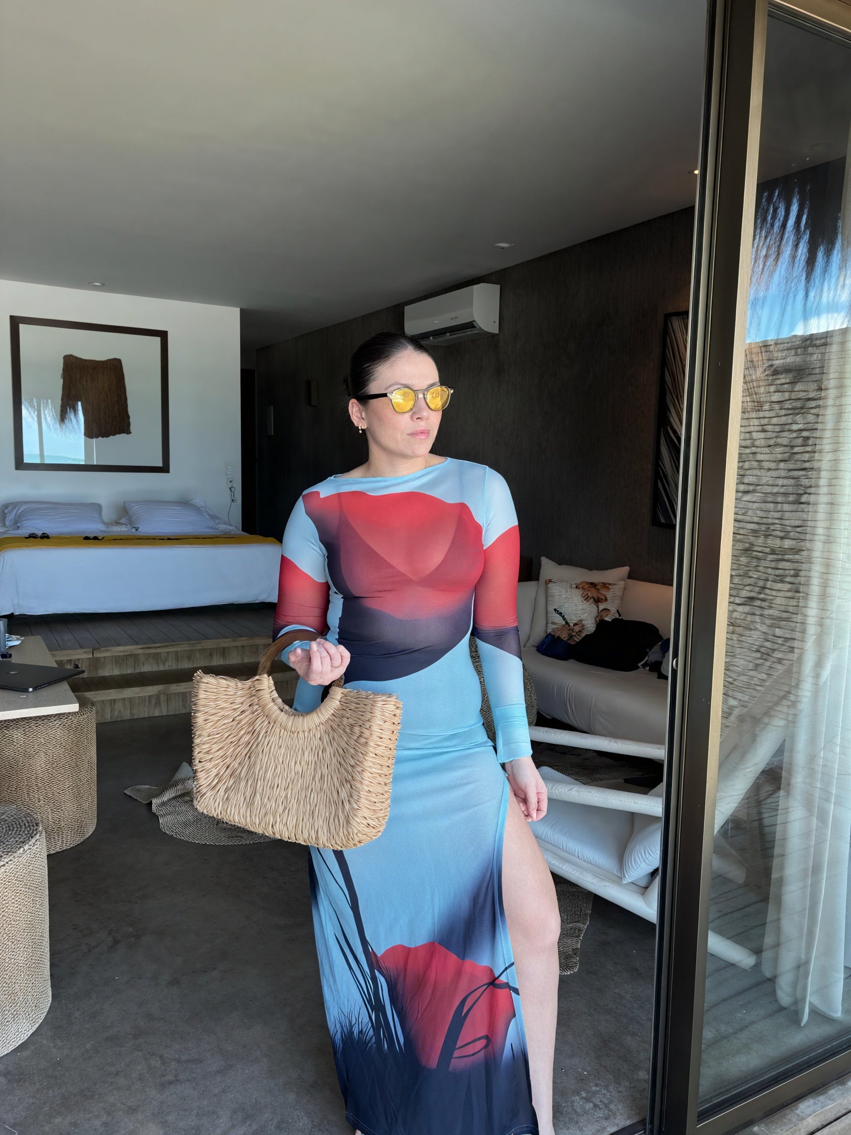 Abito Maxi Donna – Stampa Colorata Floreale, Maniche Lunghe, Lunghezza al Pavimento-83850-26f5da52-ca07-42e7-b9c1-3cf16d71b280